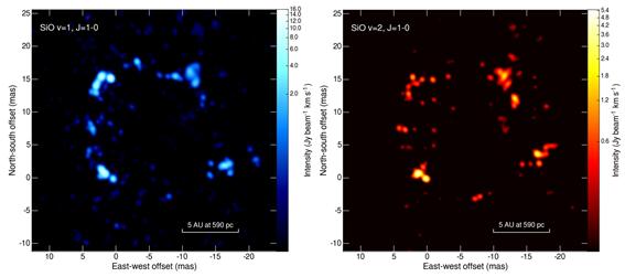 SiO 메이저에 대한 KaVA 관측 영상