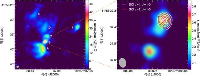 G19.61-0.23 천체의 전파 영상