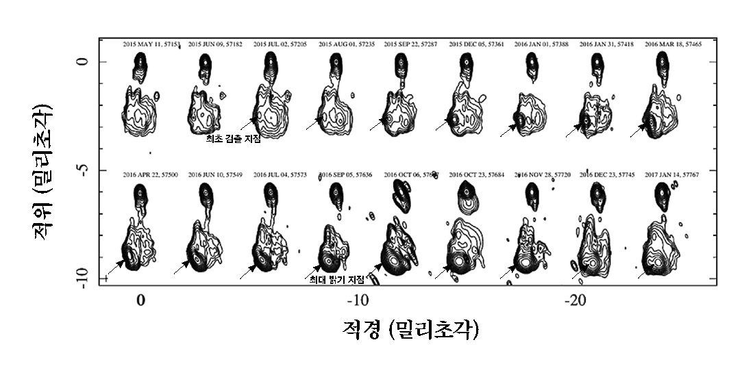 활동은하핵 3C 84의 전파 관측 영상